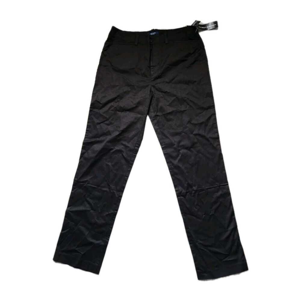 NWT Chaps Black Stretch Straight Leg Pants Womens Size 10 Work Career Classic
